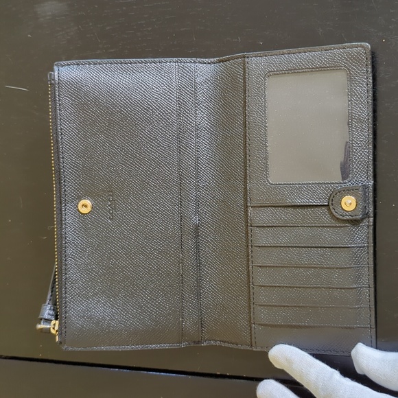 Coach Black Leather Zipper Wallet Wristlet - Picture 2 of 4